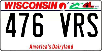 WI license plate 476VRS