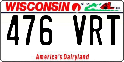 WI license plate 476VRT