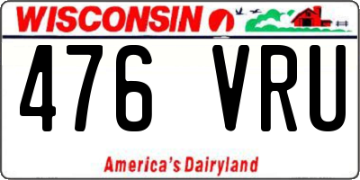 WI license plate 476VRU