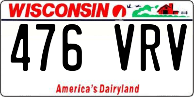 WI license plate 476VRV