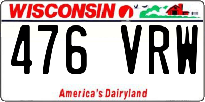 WI license plate 476VRW