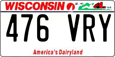 WI license plate 476VRY