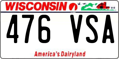 WI license plate 476VSA