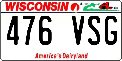WI license plate 476VSG