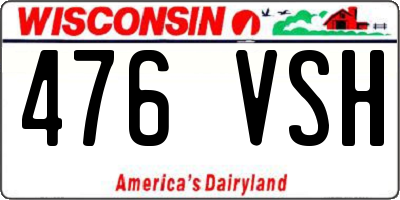 WI license plate 476VSH