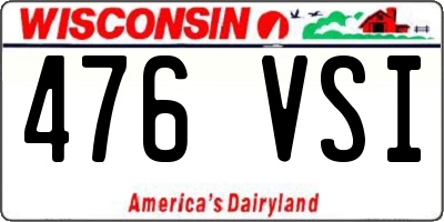 WI license plate 476VSI