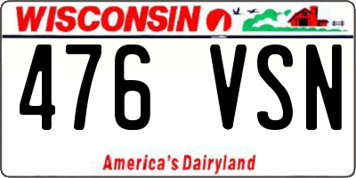 WI license plate 476VSN