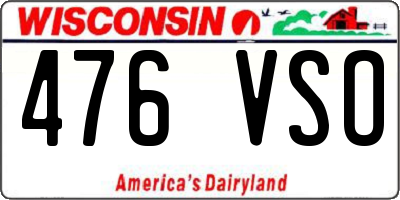 WI license plate 476VSO