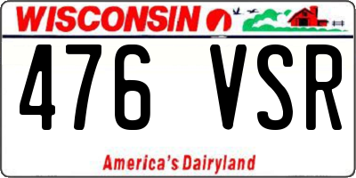 WI license plate 476VSR