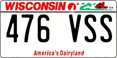 WI license plate 476VSS