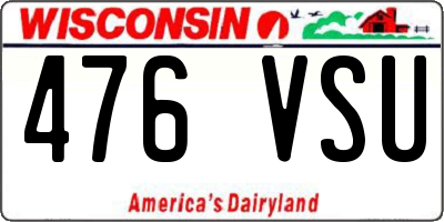 WI license plate 476VSU