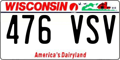 WI license plate 476VSV