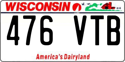 WI license plate 476VTB