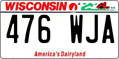 WI license plate 476WJA