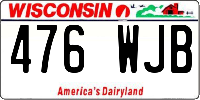 WI license plate 476WJB