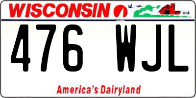 WI license plate 476WJL