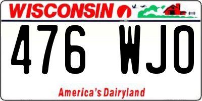 WI license plate 476WJO