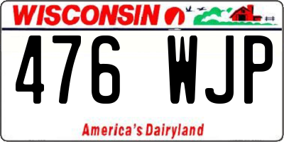WI license plate 476WJP