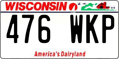 WI license plate 476WKP