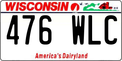 WI license plate 476WLC