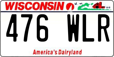 WI license plate 476WLR