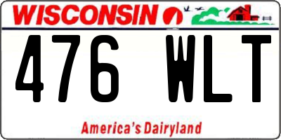 WI license plate 476WLT