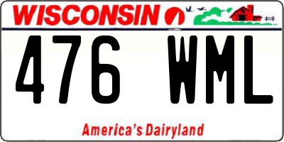 WI license plate 476WML
