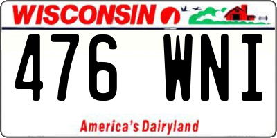 WI license plate 476WNI