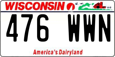 WI license plate 476WWN