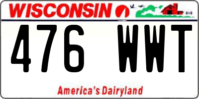 WI license plate 476WWT