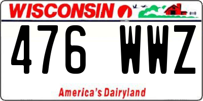 WI license plate 476WWZ