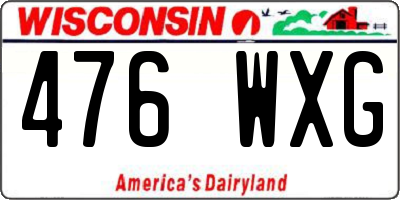 WI license plate 476WXG