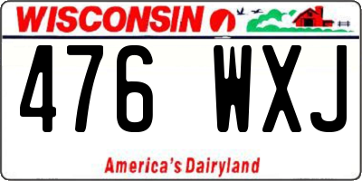 WI license plate 476WXJ