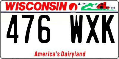 WI license plate 476WXK