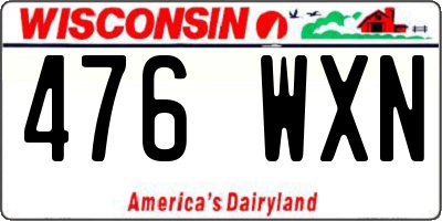 WI license plate 476WXN