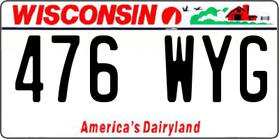 WI license plate 476WYG
