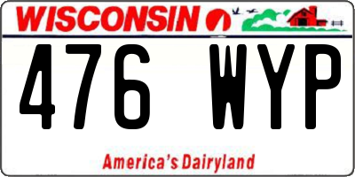 WI license plate 476WYP
