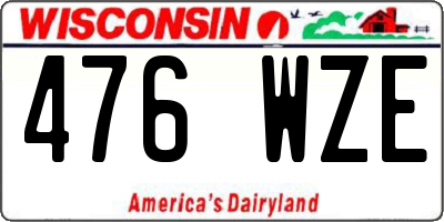WI license plate 476WZE