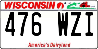 WI license plate 476WZI