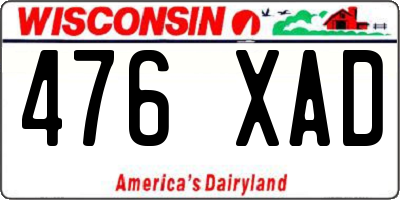 WI license plate 476XAD