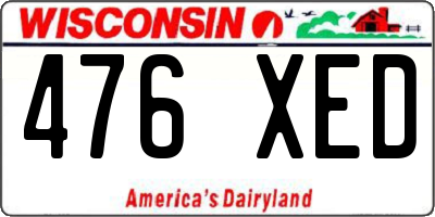 WI license plate 476XED