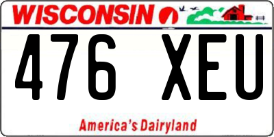 WI license plate 476XEU