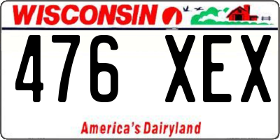 WI license plate 476XEX