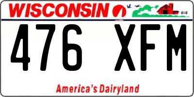 WI license plate 476XFM