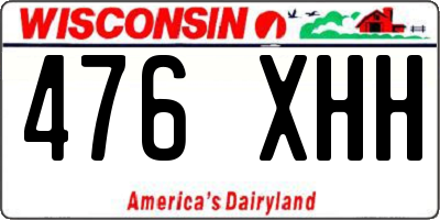 WI license plate 476XHH