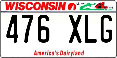 WI license plate 476XLG