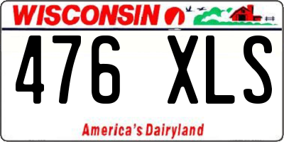 WI license plate 476XLS