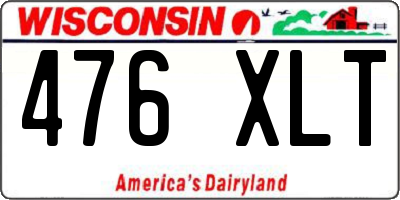 WI license plate 476XLT