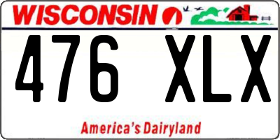 WI license plate 476XLX