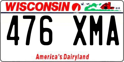 WI license plate 476XMA